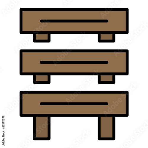 Hurdles Race Line Color Icon