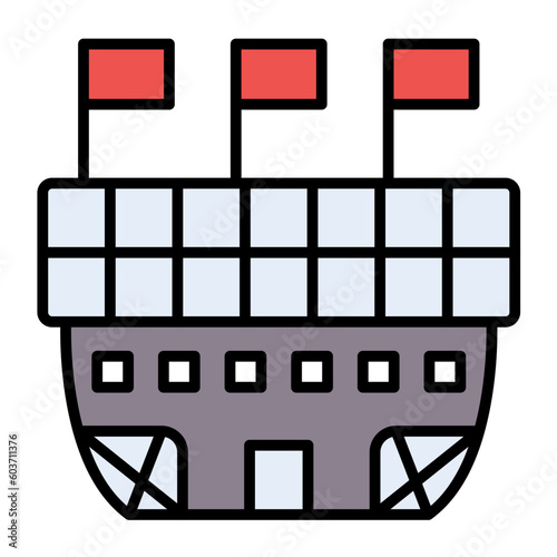 Stadium Line Color Icon