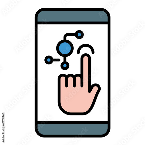 Touch Screen Line Color Icon