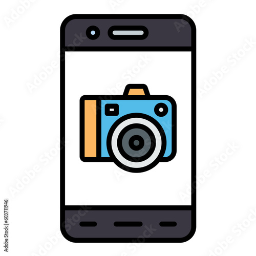 Mobile Camera Line Color Icon