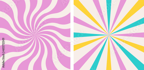 Retro wavy backgrounds with a vintage colors