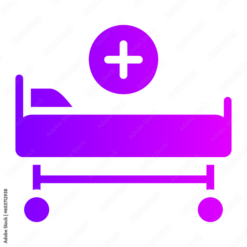 Fototapeta premium hospital bed gradient icon