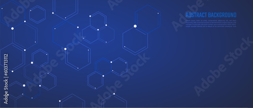 Abstract background and geometric pattern with connecting the dots and lines. Networking concept  internet connection and global communication for banner design or header