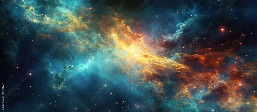 Science fiction nebula background. AI Generated Image