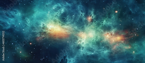 Science fiction nebula background. AI Generated Image