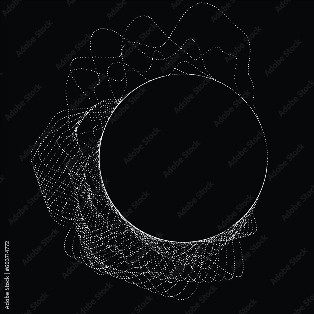 Naklejka premium Abstract oval Lines Background with geometric circles . Vector rotating ellipse Line Design . Poster template . Concentric circles logo .Minimal art 