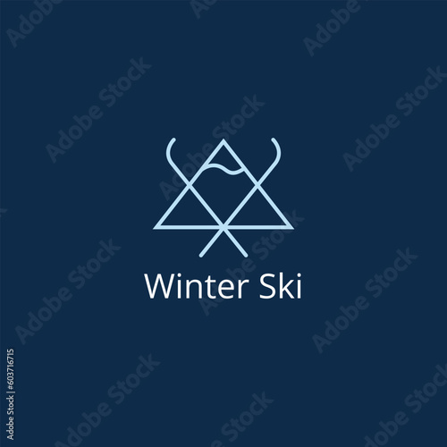 Ski Resort logo template. A clean, modern, and high-quality design logo vector design. Editable and customize template logo