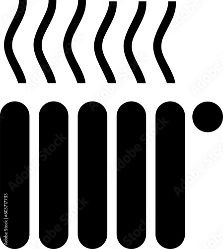 Silhouette Icon Heizung, Heizkörper