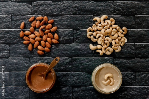 almond nut butter. cashew nut butter. almonds and cashew nuts