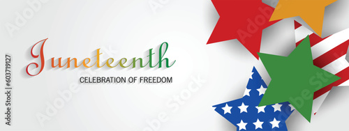 Juneteenth Freedom Day. June 19 African American Liberation Day. Black, red and green. Vector