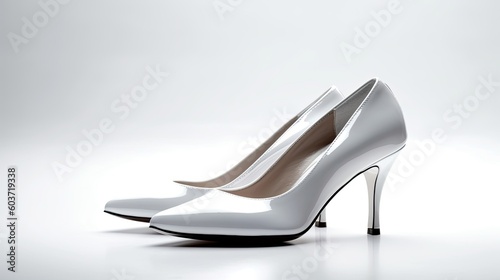 Fashionable women's shoes with heels isolated on white background,Women's shoe model,Stylish accessory,AI generated.