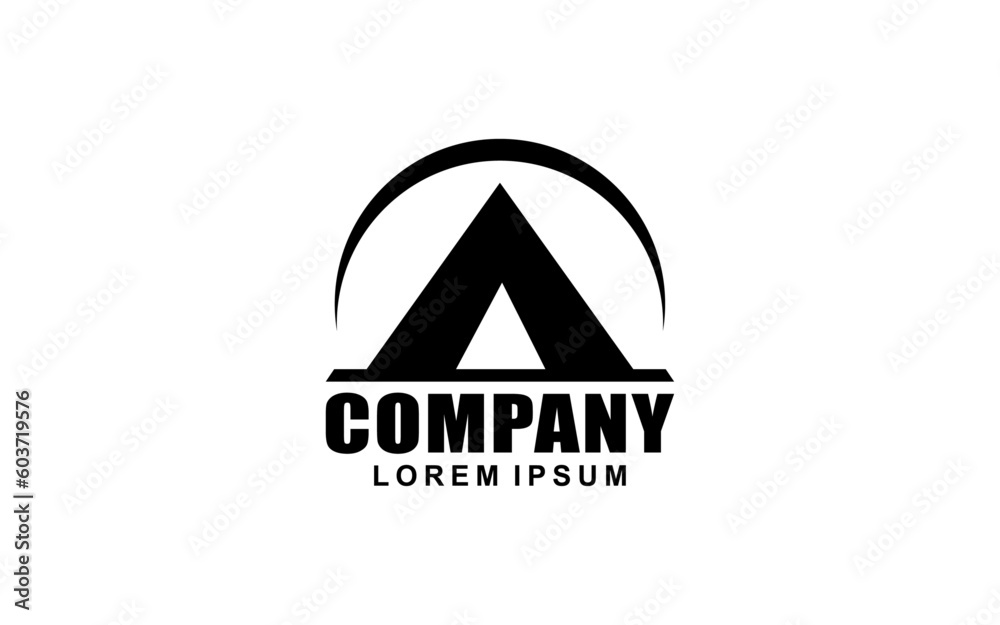 Letter A logo template with modern style. Letter A logo template with modern style.