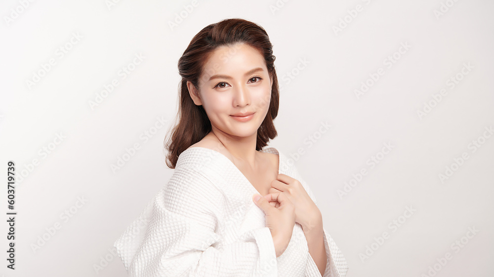 Beautiful young asian woman with clean fresh skin on white background, Face care, Facial treatment, Cosmetology, beauty and spa, Asian women portrait. Beautiful young asian woman with clean fresh skin on white background, Face care, Facial treatment, Cosmetology, beauty and spa, Asian women portrait.