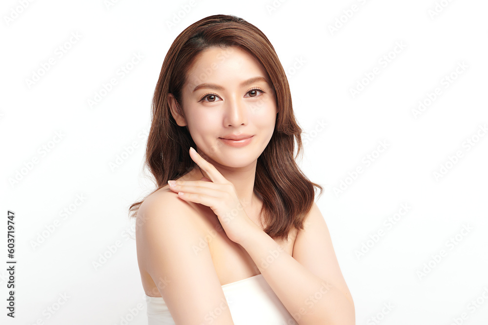 Beautiful young asian woman with clean fresh skin on white background, Face care, Facial treatment, Cosmetology, beauty and spa, Asian women portrait. Beautiful young asian woman with clean fresh skin on white background, Face care, Facial treatment, Cosmetology, beauty and spa, Asian women portrait.