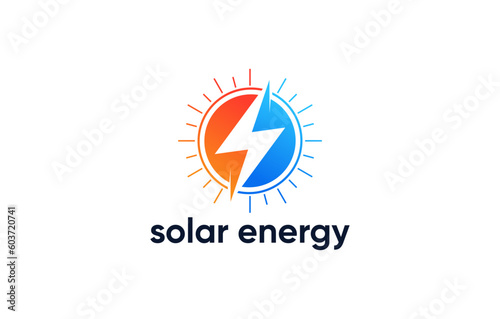 Free Download solar energy negative space logo design - GFXLoad
