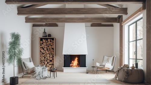 a beautiful house in which the fireplace in the living room gets a lot of attention, impressive design, beautiful finish, elegant appearance