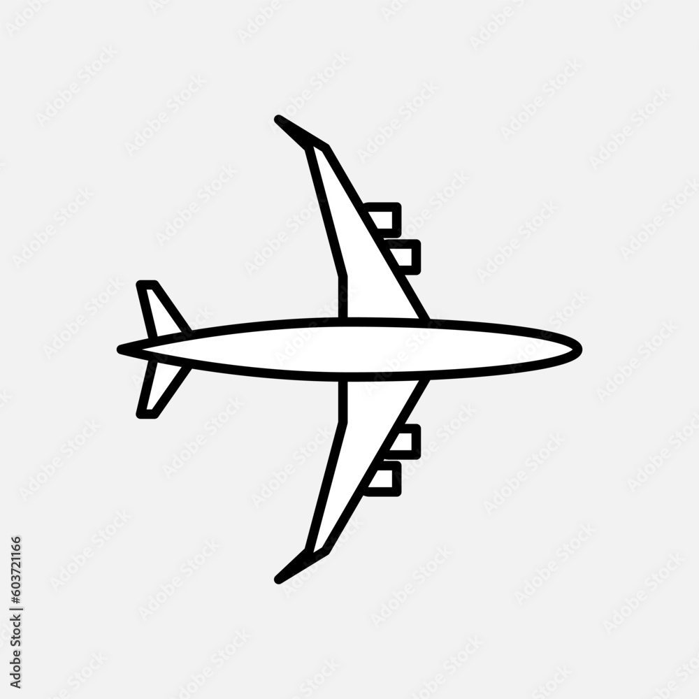 Plane Icon. Traveler, Transporter. Aircraft Symbol - Vector Plane Icon. Traveler, Transporter. Aircraft Symbol - Vector