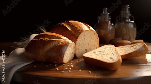 Generative AI hyperrealistic portrait of bread food yummi food Photography photo