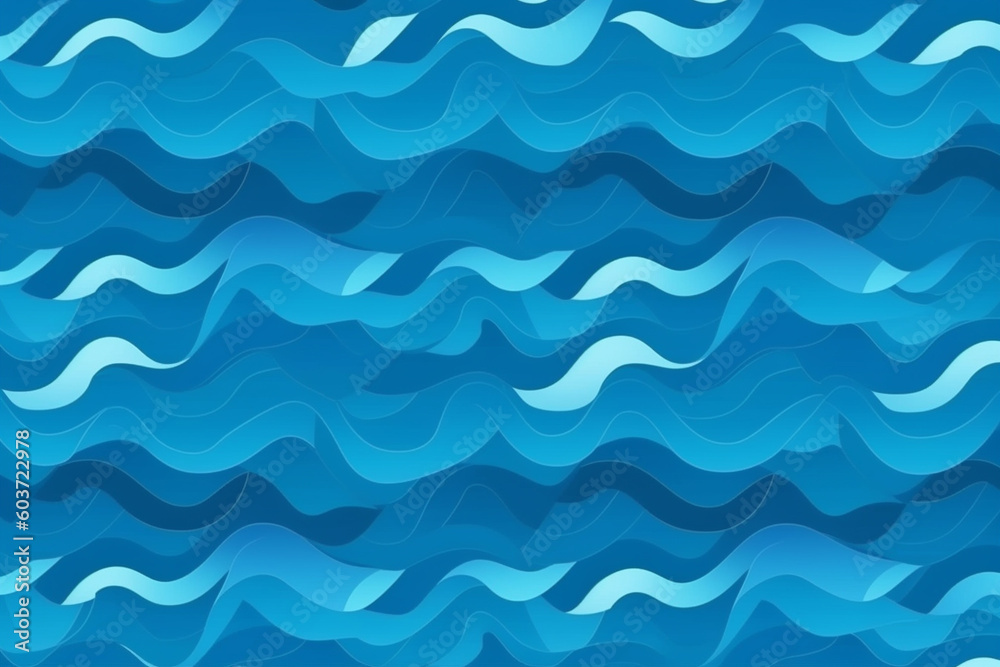 Illustration of blue waves for background, Created using generative AI technology Illustration of blue waves for background, Created using generative AI technology