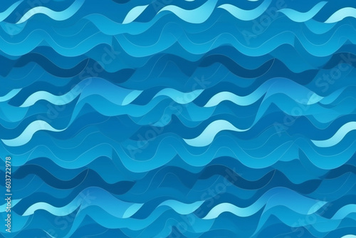Illustration of blue waves for background, Created using generative AI technology