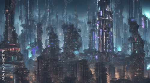 futuristic architecture cityscape AI generate