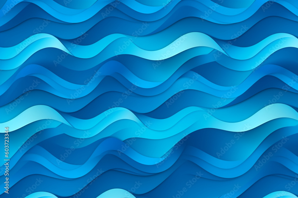 Illustration of blue waves for background, Created using generative AI technology Illustration of blue waves for background, Created using generative AI technology