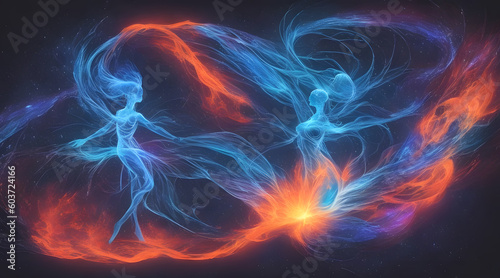 abstract cosmic soulmate entanglement AI generate
