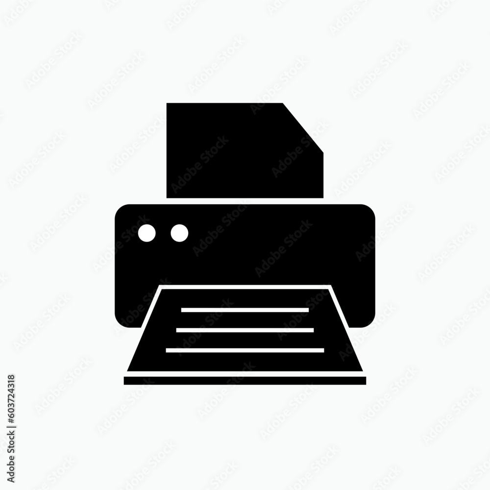 Printer Icon - Vector, Sign and Symbol for Design, Presentation, Website or Apps Elements. Printer Icon - Vector, Sign and Symbol for Design, Presentation, Website or Apps Elements.