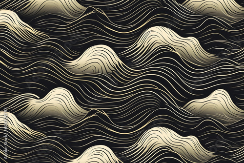 Wave pattern illustration, Created using generative AI technology