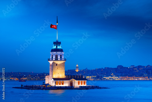Maiden's Tower in Istanbul, Turkey. (KIZ KULESI). Maiden’s Tower got a new look. Istanbul’s Pearl “Maiden’s Tower” reopened after newly restored.