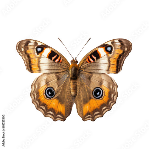 Common Buckeye butterfly isolated on white