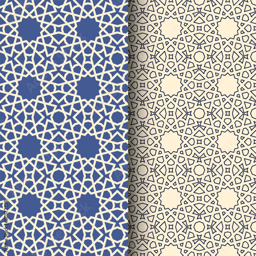 Abstract Arabian geometric pattern design with stats. Islamic pattern