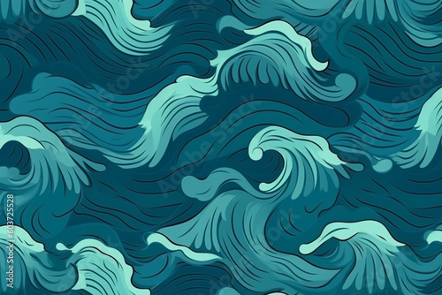Wave pattern illustration, Created using generative AI technology