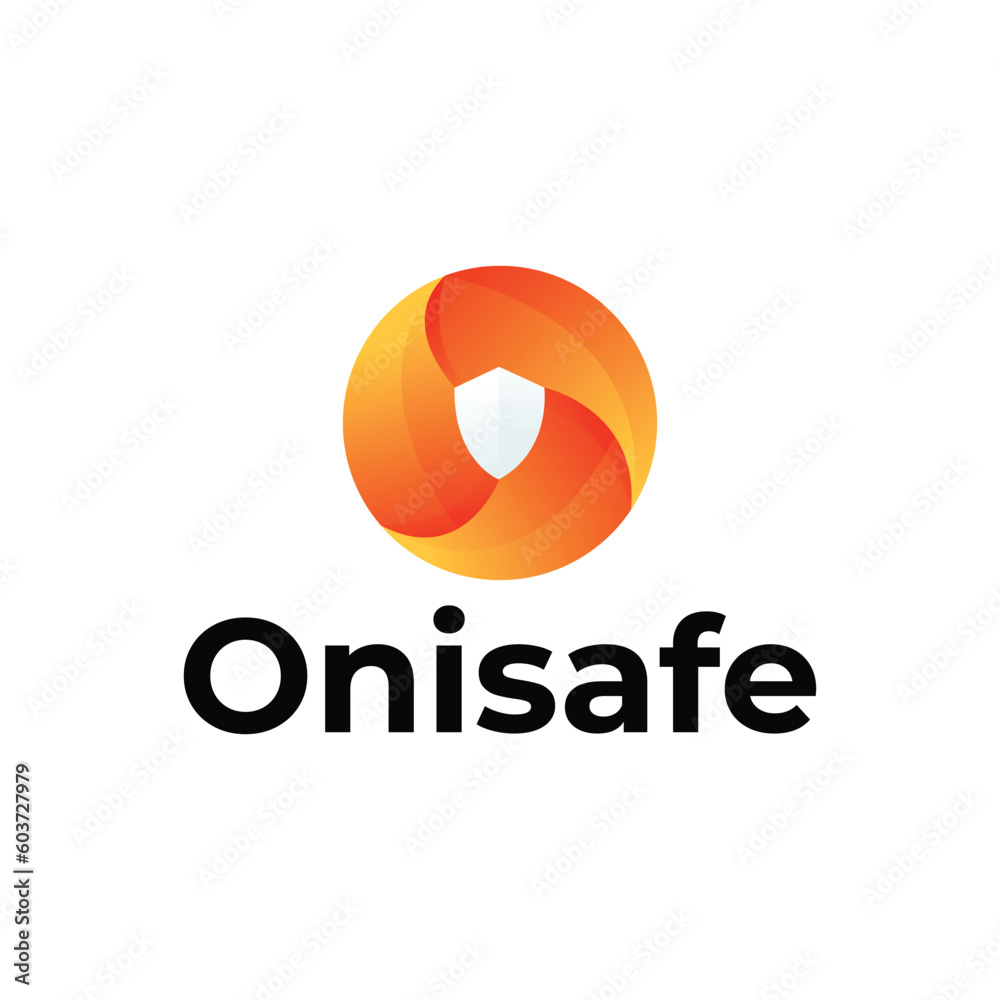 Fototapeta premium O letter modern safety logo design