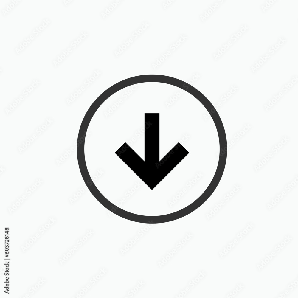 Down Arrow Icon - Vector, Download Symbol for Design, Presentation, Website or Apps Elements. Down Arrow Icon - Vector, Download Symbol for Design, Presentation, Website or Apps Elements.