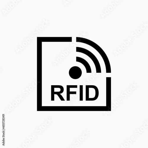 RFID or Radio Frequency Identification Vector Icon for Apps and Websites.    