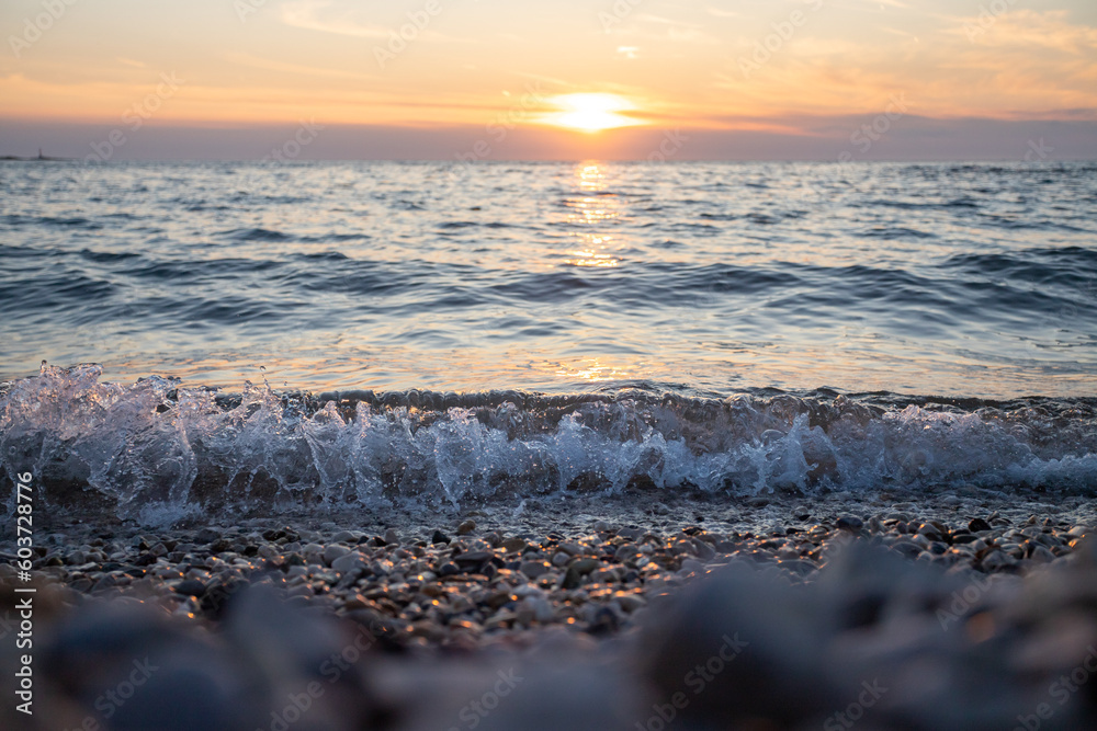 Scenic sunset at Porec beach, Croatia Scenic sunset at Porec beach, Croatia