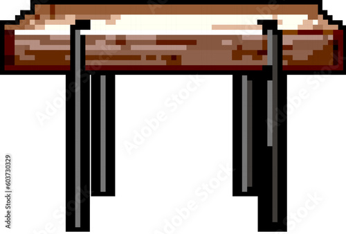 retro wood table game pixel art retro vector. bit retro wood table. old vintage illustration