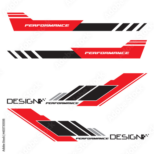 Wrap Design For Car vectors. Sports stripes, car stickers black color. Racing decals for tuning_20230518