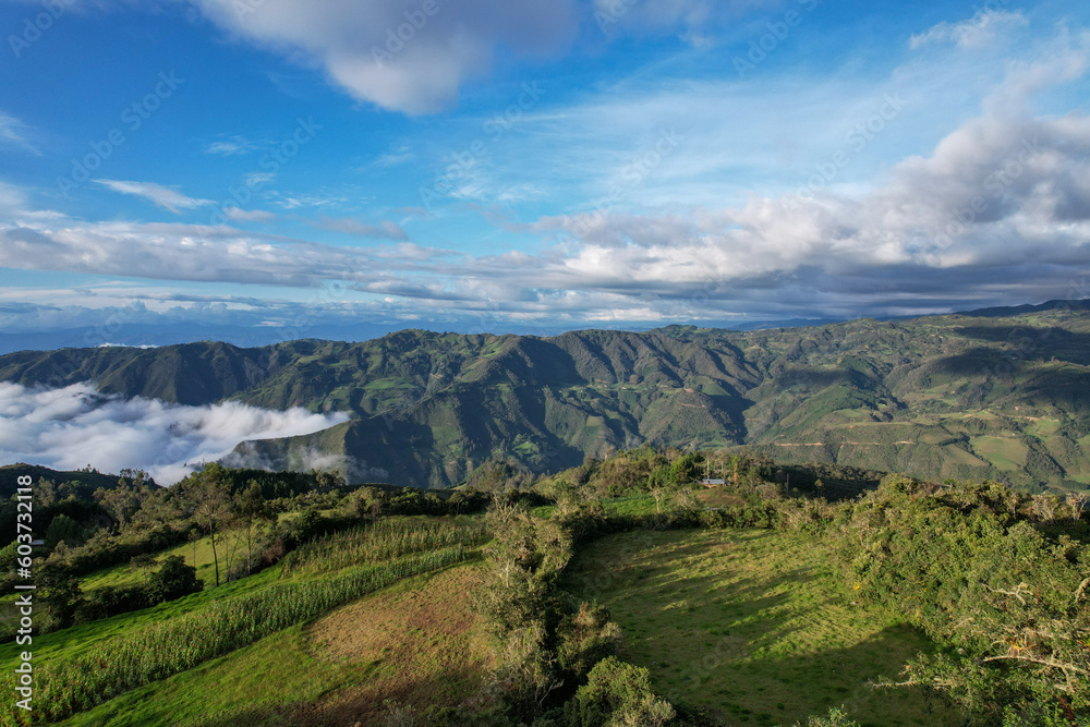 Naklejka premium landscape with mountains and sky