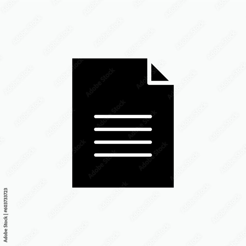 Paper Icon. Document or Contract, Printing Element Symbol - Vector Paper Icon. Document or Contract, Printing Element Symbol - Vector