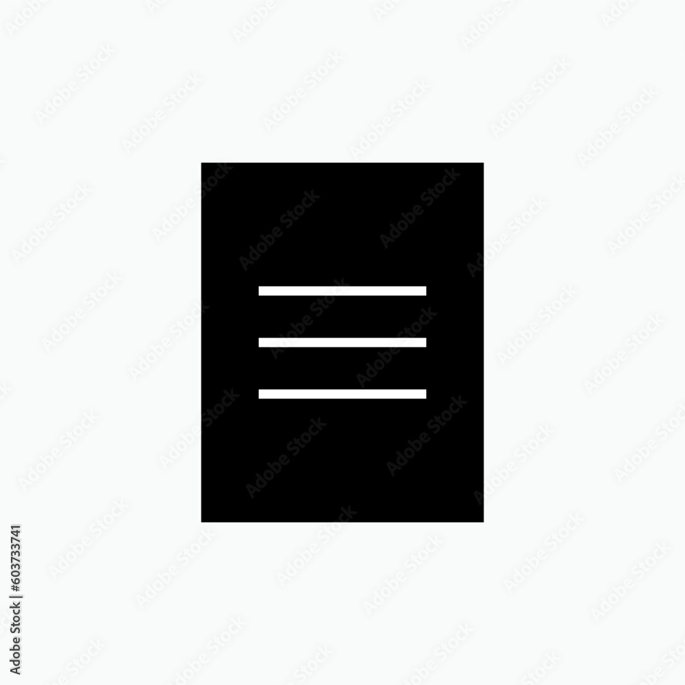 Paper Icon. Document or Contract, Printing Element Symbol - Vector Paper Icon. Document or Contract, Printing Element Symbol - Vector