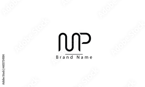 MP PM M P abstract vector logo monogram template