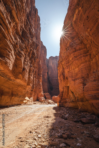 Wadi Numeira canyon in Jordan - spectacular rocks create a beautiful landscape.