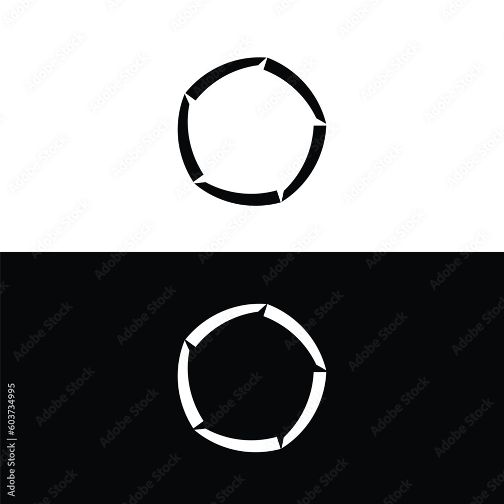 Black and white circle vector logo design Stock Vector | Adobe Stock