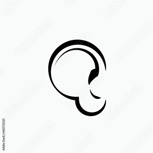 5 Senses Icons. Listen, Hear. Ear Symbol – Vector. 