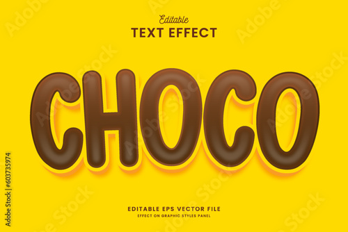 decorative choco editable text effect vector design