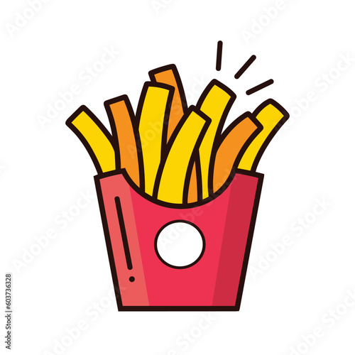 French fries in a red box fast food icon