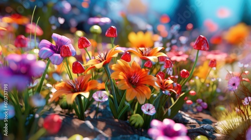 Colorful Spring flowers. Ge...