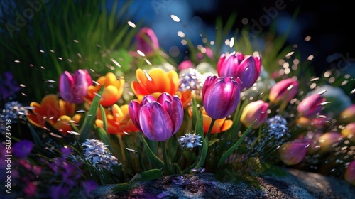 Colorful Spring flowers. Ge...